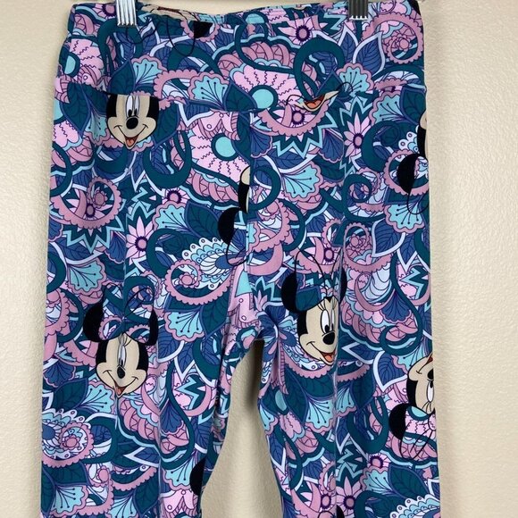 ✨2/$20✨ LulaRoe Minne Mouse Disney Legging Tall Curvy Floral‎ Muticolor - Picture 2 of 9
